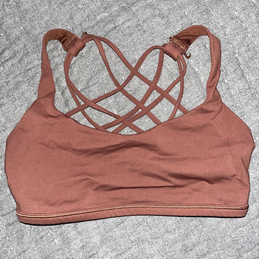 Lululemon Free to Be Bra- Wild. Size 4. Color “Roasted Brown”
